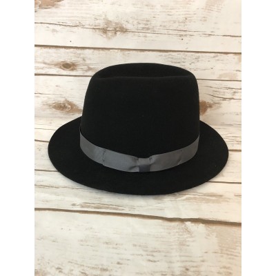 SAN DIEGO HAT CO. COMPANY s Wool Fedora Hat One Size Black Gray Trim NWT  eb-18173373